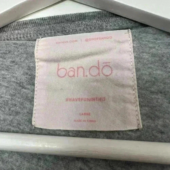 Ban.do Shirt Gray "Professional Professional" Office Top Blouse L - Picture 5 of 7